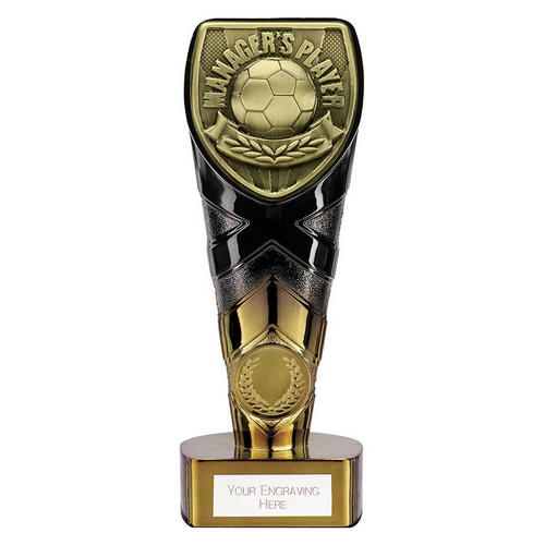 Fusion Cobra Football Trophy | Managers Player | 175mm | Black & Gold