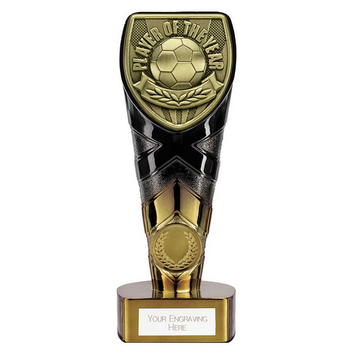 Fusion Cobra Football Trophy | Player of the Year | 175mm | Black & Gold