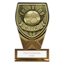 Fusion Cobra Football Trophy Plaque | Thank you Coach | 110mm | Black & Gold