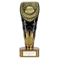 Fusion Cobra Football Trophy | Thank you Coach | 175mm | Black & Gold