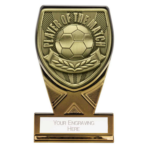 Fusion Cobra Football Trophy Plaque | Player of the Match | 110mm | Black & Gold