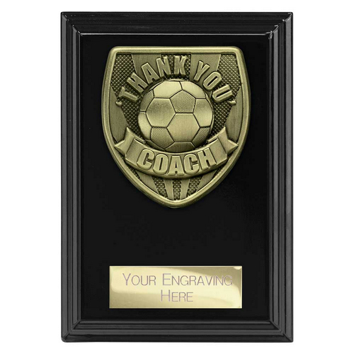 Cobra Plaque Football Trophy | Thank you Coach | 125mm | Black