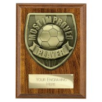 Cobra Plaque Football Trophy | Most Improved | 125mm | Brown