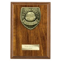 Cobra Plaque Football Trophy | Most Improved | 175mm | Brown