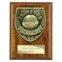 Cobra Plaque Football Trophy | Thank you Coach | 125mm | Brown