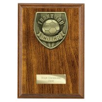 Cobra Plaque Football Trophy | Thank you Coach | 175mm | Brown