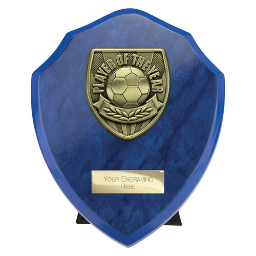 Cobra Shield Football Trophy | Player of the Year | 150mm | Blue