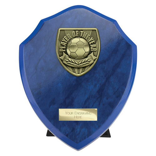 Cobra Shield Football Trophy | Player of the Year | 175mm | Blue