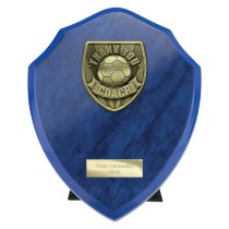 Cobra Shield Football Trophy | Thank you Coach | 175mm | Blue