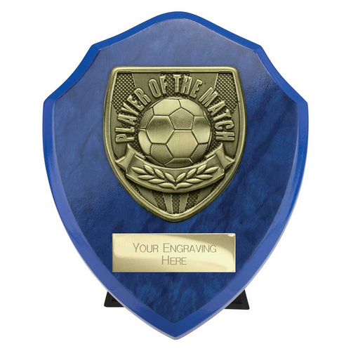 Cobra Shield Football Trophy | Player of the Match | 125mm | Blue