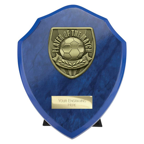 Cobra Shield Football Trophy | Player of the Match | 150mm | Blue