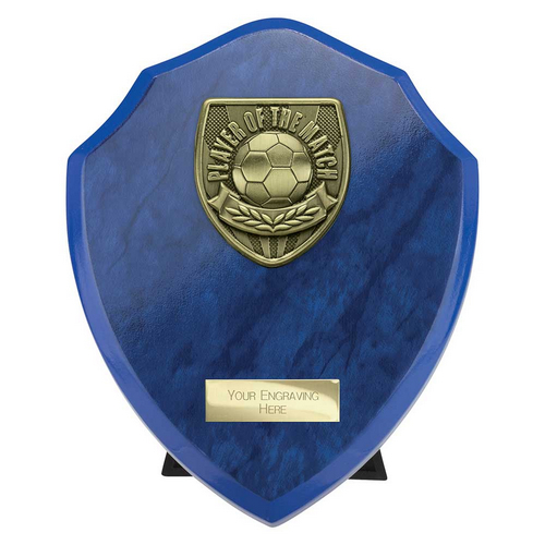 Cobra Shield Football Trophy | Player of the Match | 175mm | Blue