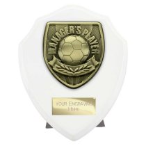 Cobra Shield Football Trophy | Managers Player | 125mm | White