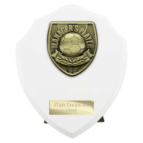 Cobra Shield Football Trophy | Managers Player | 150mm | White