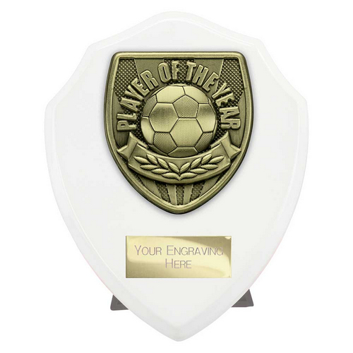 Cobra Shield Football Trophy | Player of the Year | 125mm | White