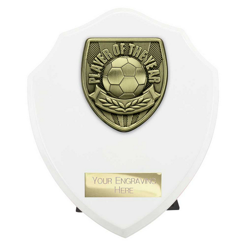 Cobra Shield Football Trophy | Player of the Year | 150mm | White