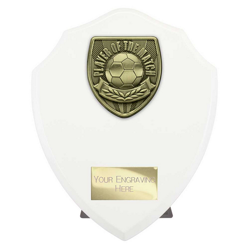 Cobra Shield Football Trophy | Player of the Match | 175mm | White