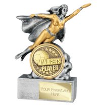 Hero Female Football Trophy | Managers Player | 140mm | Silver & Gold