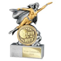 Hero Female Football Trophy | Player of the Month | 140mm | Silver & Gold