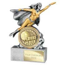 Hero Female Football Trophy | Players Player | 140mm | Silver & Gold