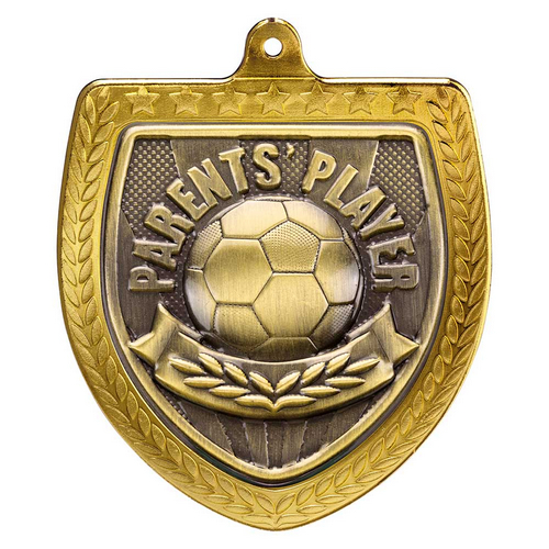 Cobra Shield Football Medal | Parents Player | 75mm | Gold