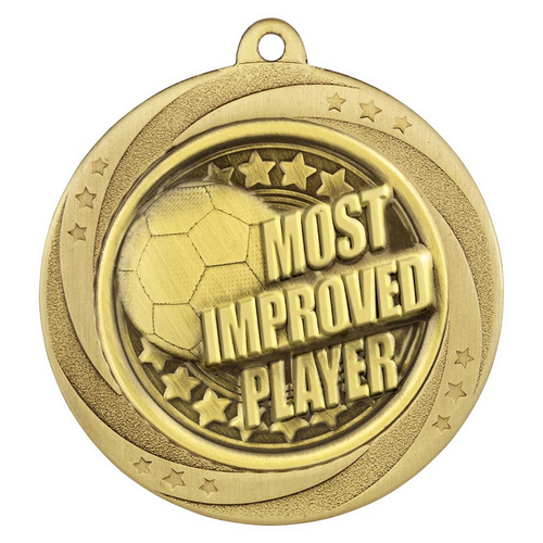 Superstar Football Medal | Most Improved | 60mm | Gold