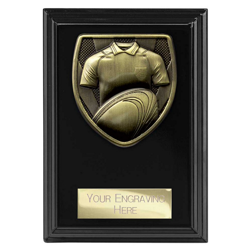 Cobra Plaque Rugby Shirt & Ball Trophy | Black | 125mm