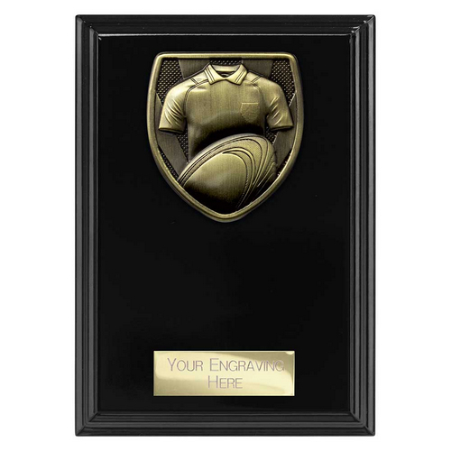 Cobra Plaque Rugby Shirt & Ball Trophy | Black | 150mm