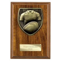 Cobra Plaque Rugby Shirt & Ball Trophy | Walnut | 150mm