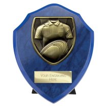 Cobra Shield Rugby Shirt & Ball Trophy | Blue | 125mm