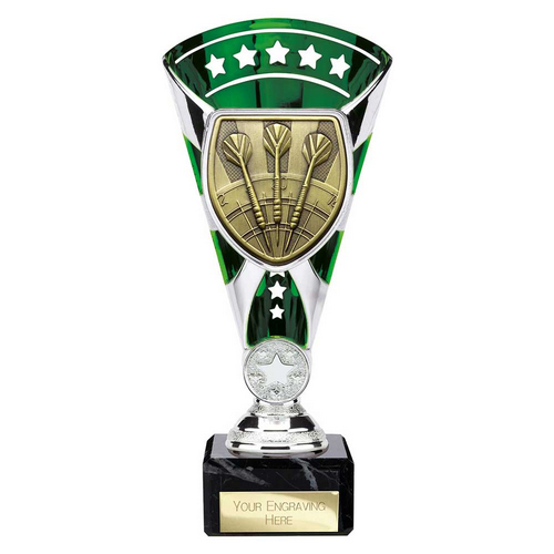 Cobra Star Darts Trophy | Green & Silver | 210mm