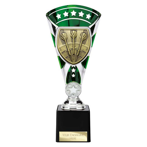 Cobra Star Darts Trophy | Green & Silver | 230mm