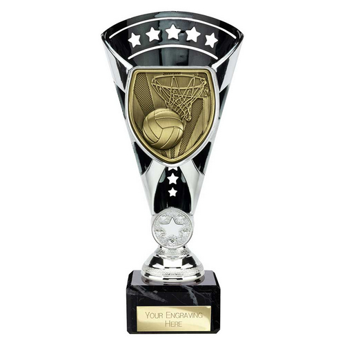 Cobra Star Netball Trophy | Black & Silver | 210mm