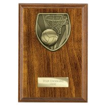 Cobra Plaque Netball Trophy | Walnut | 175mm