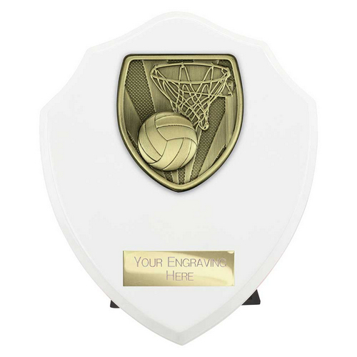 Cobra Shield Netball Trophy | White | 150mm