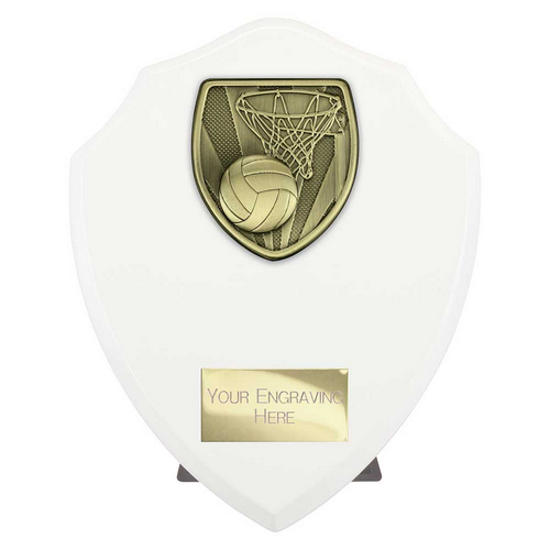 Cobra Shield Netball Trophy | White | 175mm