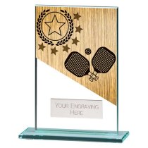 Mustang Pickleball Glass Trophy | 125mm