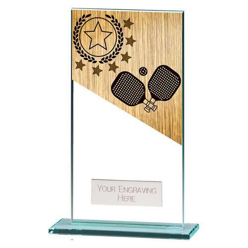 Mustang Pickleball Glass Trophy | 160mm