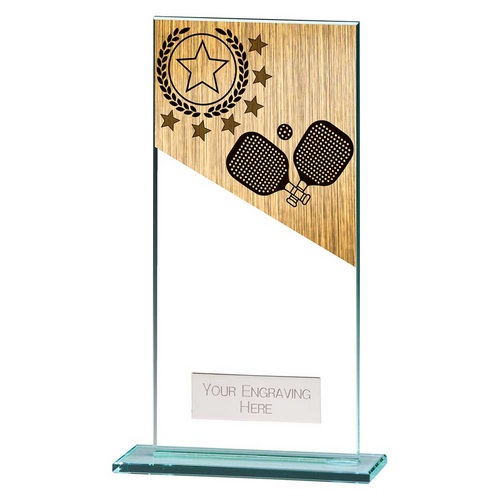 Mustang Pickleball Glass Trophy | 180mm