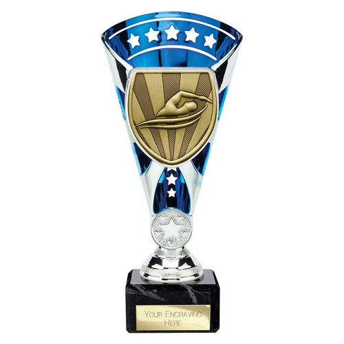 Cobra Star Swimming Trophy | Blue & Silver | 210mm