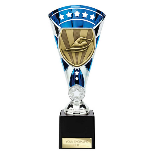 Cobra Star Swimming Trophy | Blue & Silver | 230mm