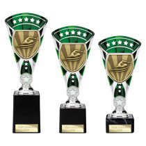 Cobra Star Swimming Trophy | Green & Silver | 230mm