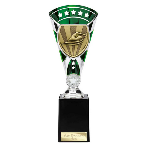 Cobra Star Swimming Trophy | Green & Silver | 255mm