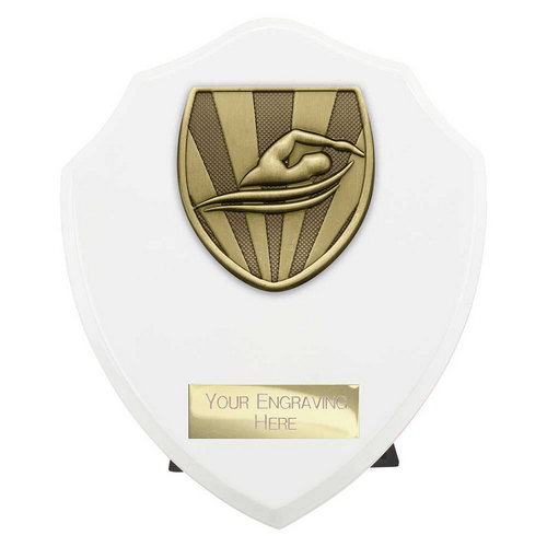 Cobra Shield Swimming Trophy | White | 150mm