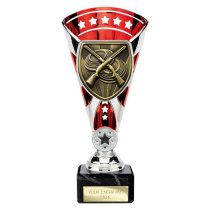 Cobra Star Clay Pigeon Shooting Trophy | Red & Silver | 210mm