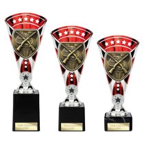 Cobra Star Clay Pigeon Shooting Trophy | Red & Silver | 210mm