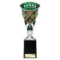 Cobra Star Clay Pigeon Shooting Trophy | Green & Silver | 255mm