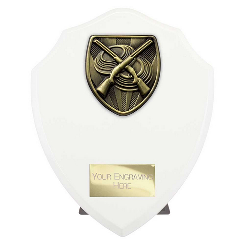 Cobra Shield Clay Pigeon Shooting Trophy | White | 175mm