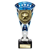 Cobra Star Well Done Trophy | Blue & Silver | 210mm