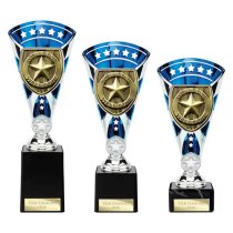 Cobra Star Well Done Trophy | Blue & Silver | 210mm